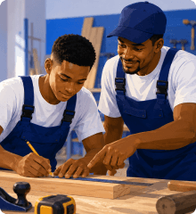 Apprentice electrician working